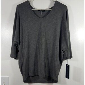 Laila Jayde Gray Knit V Neck Top Size Small New with Tags
